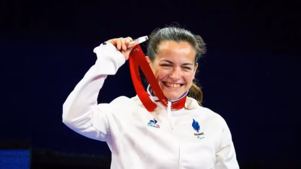 Photo Sandrine Martinet remporte la médaille d'argent en para-judo le 5 septembre aux Jeux de Paris 2024.