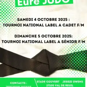 Affiche Tournoi Label A Cadets Seniors Eure Judo 2025