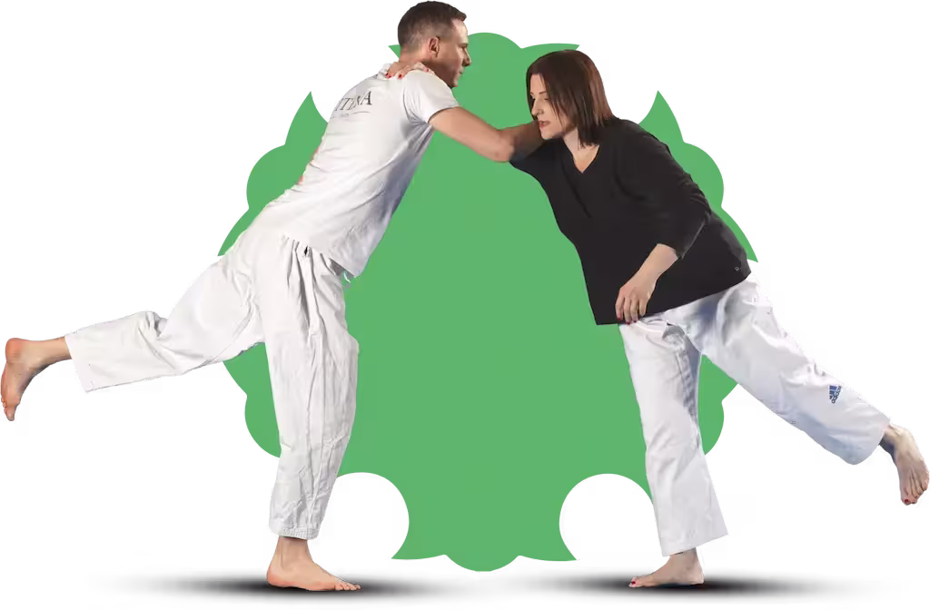 Taïso avec Logo Dojo Nantais en arrière plan