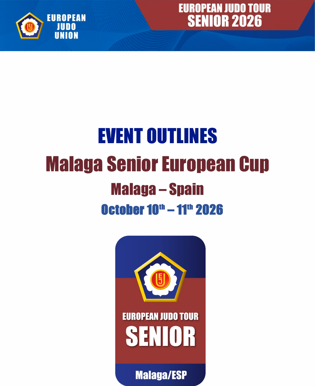 Affiche European Cup Seniors de Malaga (Espagne) 2026