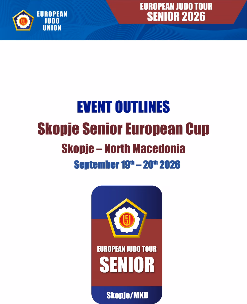 Affiche European Cup Seniors de Skopje (Macedoine du Nord) 2026