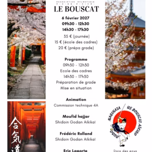 Affiche Stage D'Aïkido à Le Bouscat Animé par Moufid Hajjar et Frédéric Rolland et Eric Laporte 2027