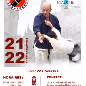 Affiche Stage D'Aïkido à Vendôme Animé par Nebi Vural 2026