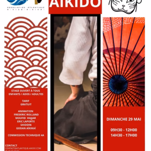 Affiche Stage D'Aïkido à Ychoux Animé par Frédéric Rolland et Moufid Hajjar et Eric Laporte 2027
