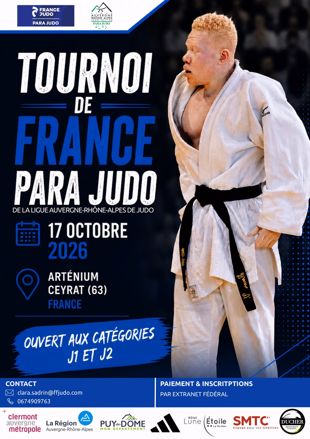 Affiche Tournoi de France Para Judo Ceyrat 2026