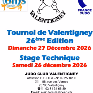 Affiche Tournoi Minimes de Valentigney 2026