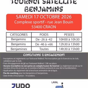 Affiche Tournoi Satellite Benjamins de Craon (Mayenne) 2026
