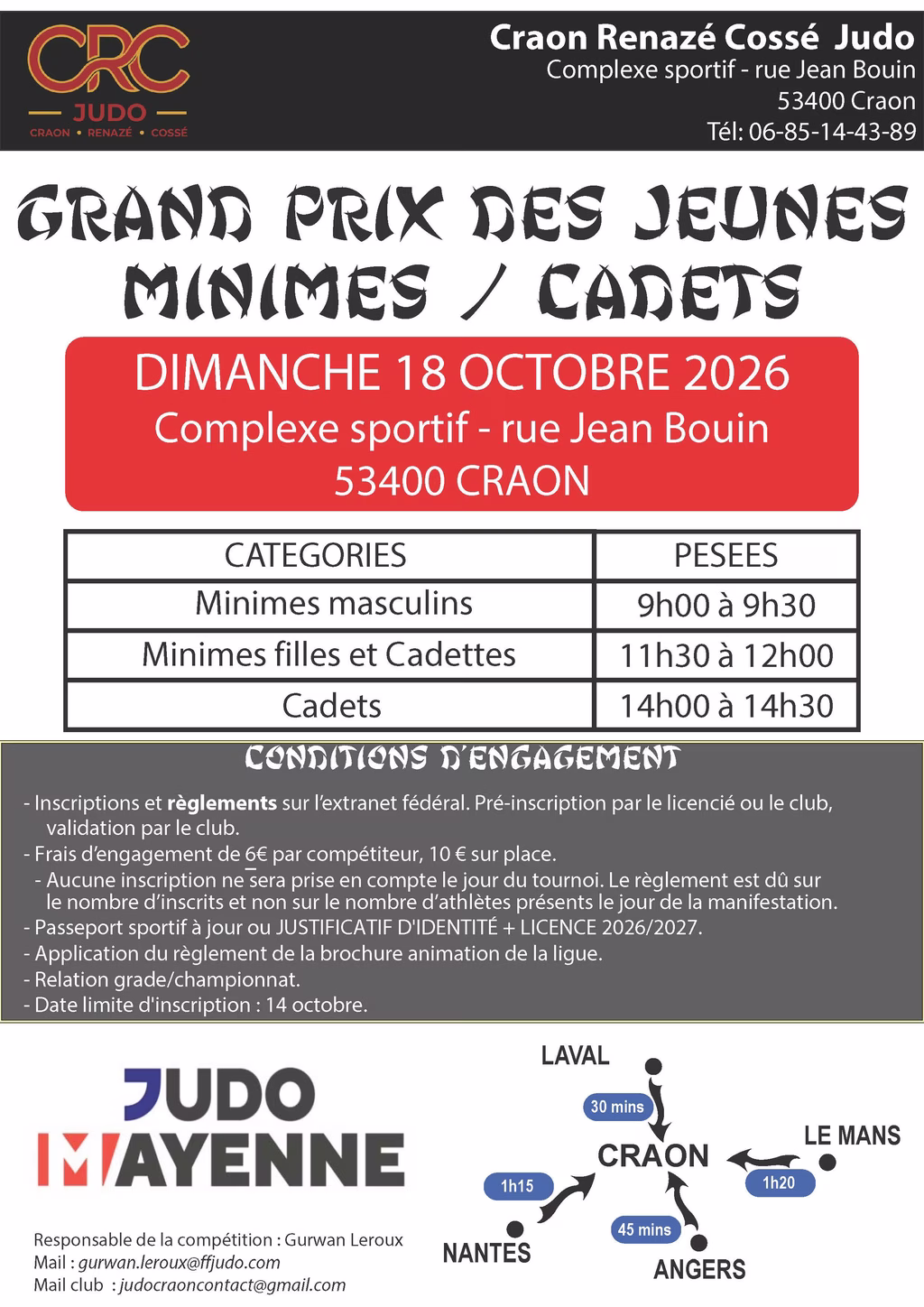 Affiche Grand Prix des Jeunes de Craon (Mayenne) 2026