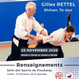 Affiche Stage D'Aïkido à Beaussais-sur-Mer Animé par Gilles Rettel 2026