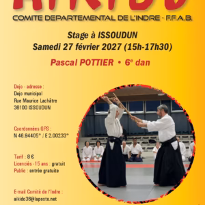 Affiche Stage D'Aïkido à Issoudun Animé par Pascal Pottier 2027