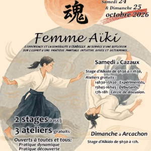 Affiche Stage D'Aïkido à La Teste-de-Buch Animé par Isabelle Vacheresse 2026
