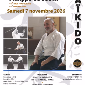 Affiche Stage D'Aïkido à Le Havre Animé par Philippe Cocconi 2026