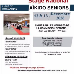 Affiche Stage D'Aïkido à Le Vaudreuil Animé par Jean-Luc Delaby 2026