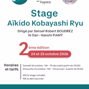 Affiche Stage D'Aïkido à Oradour-sur-Vayres Animé par Robert Boudrez 2026