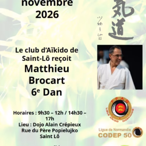 Affiche Stage D'Aïkido à Saint-Lô Animé par Matthieu Brocart 2026